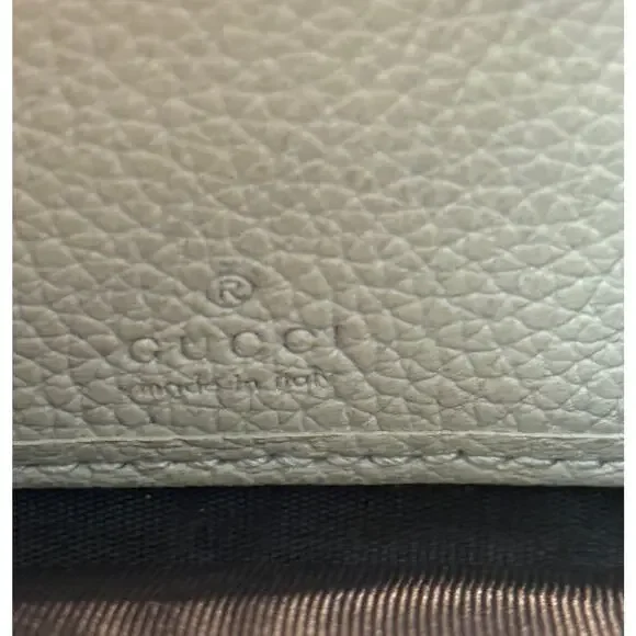 Gucci GG Two Tone Hardware Cream Leather Zip Around Wallet
